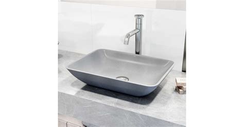 Vigo VGT2083 Duomo Gothic 18" Rectangular Concrete Vessel Bathroom Sink ...