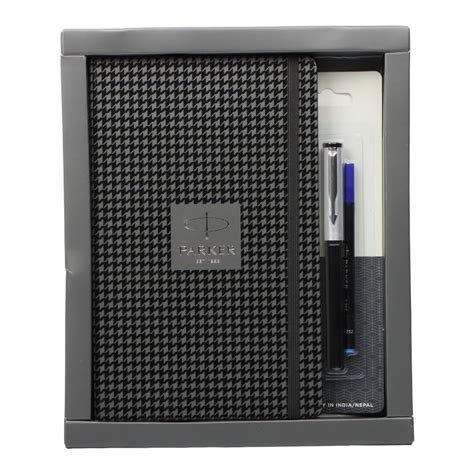 Parker Gift Set - (Parker Beta Premium Chrome Trim Roller Ball Pen with ...