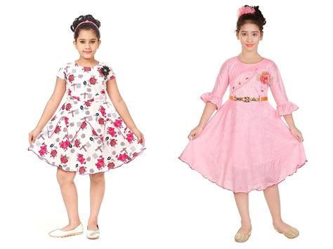 Nickys Disegno Girls Midi/Knee Length/Festive Party Dress Pack of 2 ...