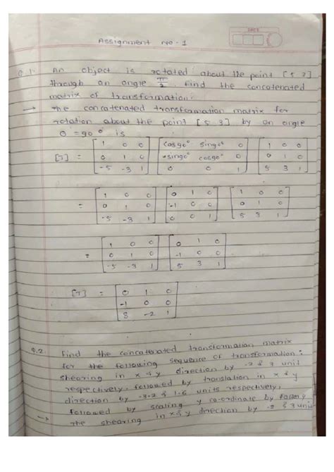 Math 1 assignment 1 - DATE Assignment No 1 0. An object is rotated ...