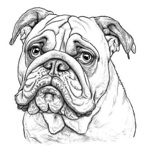 Wrinkled bulldog coloring page Lulu Pages