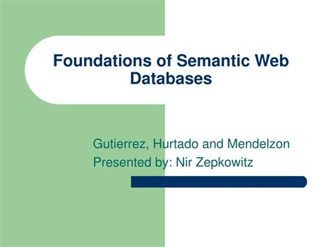 Image result for Semantic Databases Tutorial