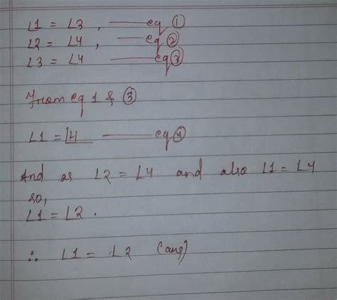 in the given figure angle 1 = angle 3, angle 2 = angle 4 and angle 3 ...