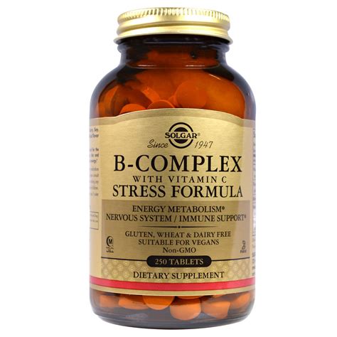 Solgar, B-Complex with Vitamin C Stress Formula, 250 Tablets - iHerb.com