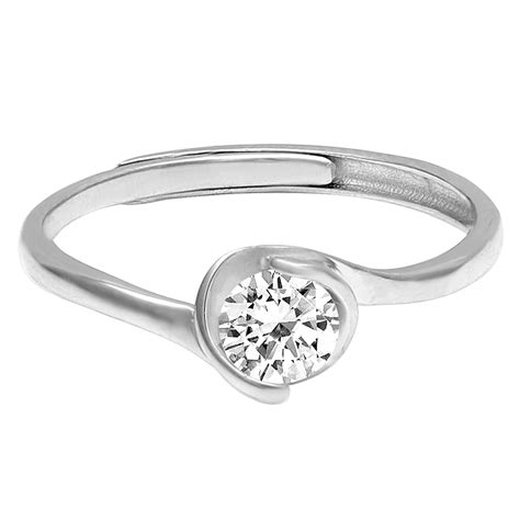 GIVA 925 Silver Zircon Curl Ring, Adjustable | Gifts for Girlfriend ...