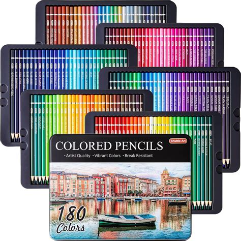 Shuttle Art 180 Colored Pencils, Soft Core Coloring Pencils Set with 4 ...