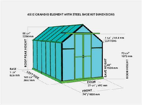 Grandio Element 6X12 Aluminum Greenhouse (Premium Package) [ELEMENT-612-PR]