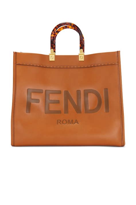 FWRD Renew Fendi Sunshine Shopper Tote Bag in Brown | REVOLVE