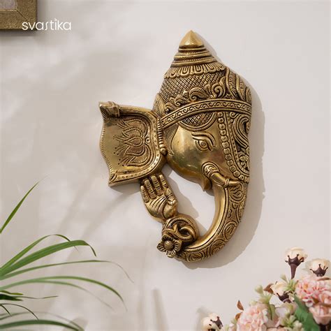 Brass Ganesh Wall Art (11 Inch)