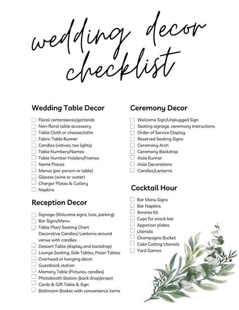 Image result for Wedding Reception Decor Checklist