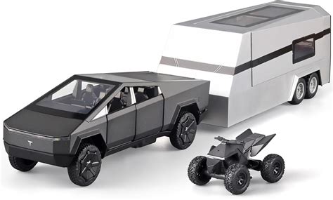 NISHCHAY ENTERPRISE Tesla Cybertruck with Pickup Trailer Alloy Car ...