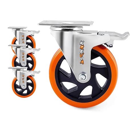 Krevia 5 Inch 360 Degree Pu Swivel Caster Wheels Set | Desertcart INDIA