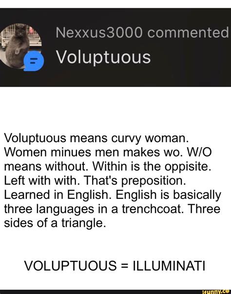 Nexxus3000 commented Voluptuous Voluptuous means curvy woman. Women ...