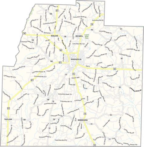 Columbia County Map, Arkansas - US County Maps