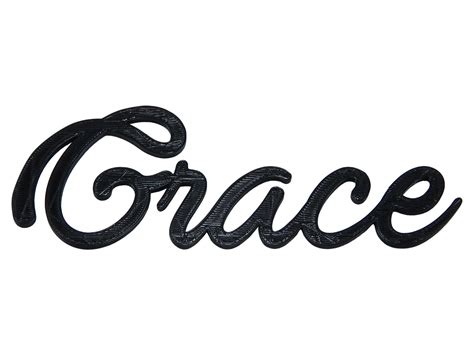 Grace Word Art Sign Home Decor Wall Decal Hanging Cursive Script ...