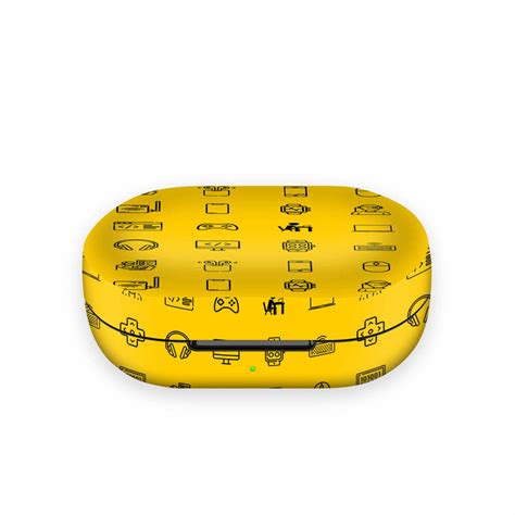 Tech Icons Yellow Skin For Noise TWS – WrapCart Skins