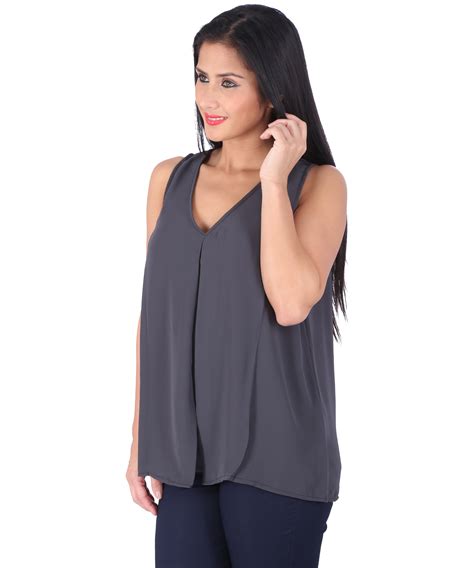 Grey Sheer Flap Top – #ASHTAG