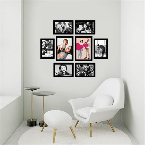 Memory Wall Collage Photo Frame - Set of 8 Photo Frames for 6 Photos of ...