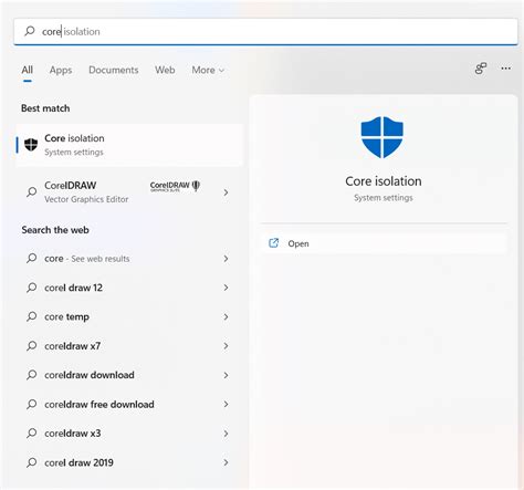 Image result for Disable Core Isolation Windows 10