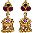 Joyalukkas Ratna Collections 22k (916) Yellow Gold and Emerald Jhumki ...