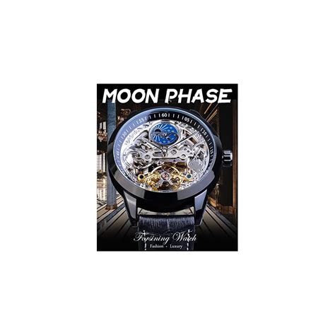 FORSINING Men's Skeleton Moon Phase Watch Mechanical India | Ubuy