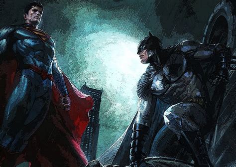 Chaapkhana Superman and Batman DC Comics Superheroes Artwork A3 Cotton ...