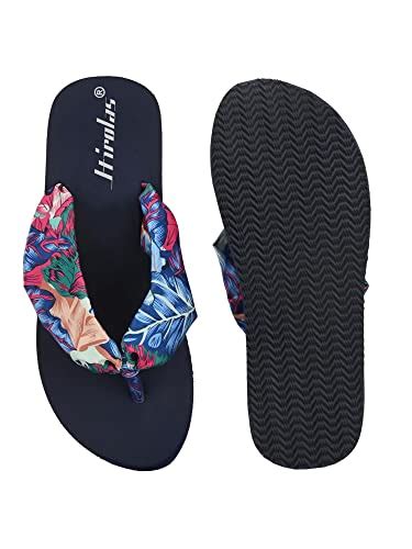 Hirolas Women's Multi Colored Printed Blue EVA Fashion Slipper (36EU ...