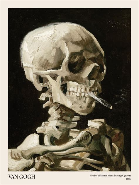 Van Gogh - Head of a Skeleton With a Burning Cigarette Print