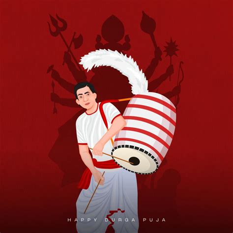 Posterit - Collection - Durga Puja Dhaki Dhunuchi illustration