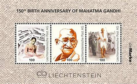 Sparkly Liechtenstein 2019 Mahatma Gandhi India Indian Theme Miniature ...