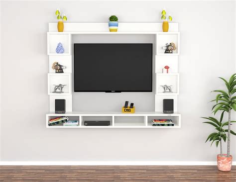 DAS ZINDEL Mini Wall Mount Engineered Wood TV Entertainment Unit/Tv ...