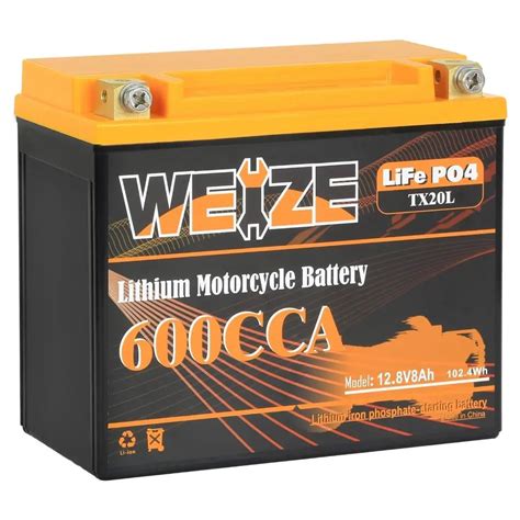 Motorcycle Battery | WEIZE 12V 10AH Lithium 700CCA LiFePO4 Battery