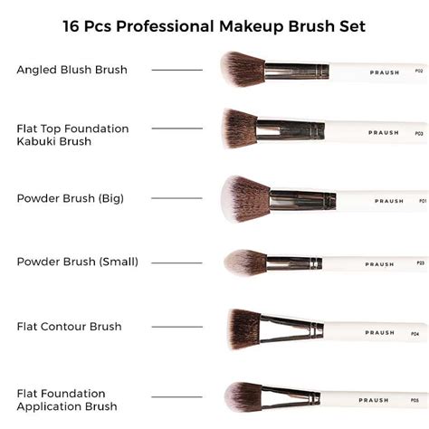 Buy Praush Beauty 16 Pcs Professional Makeup Brush Set For Face & Eyes ...