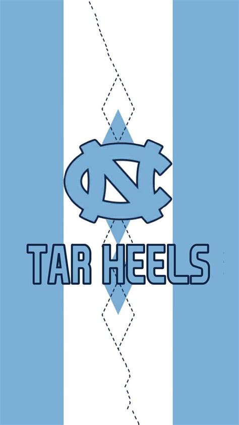 Download The North Carolina Tar Heels Logo On A Blue And White ...