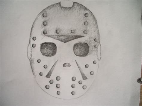 Jason Voorhees Mask Drawing at PaintingValley.com | Explore collection ...
