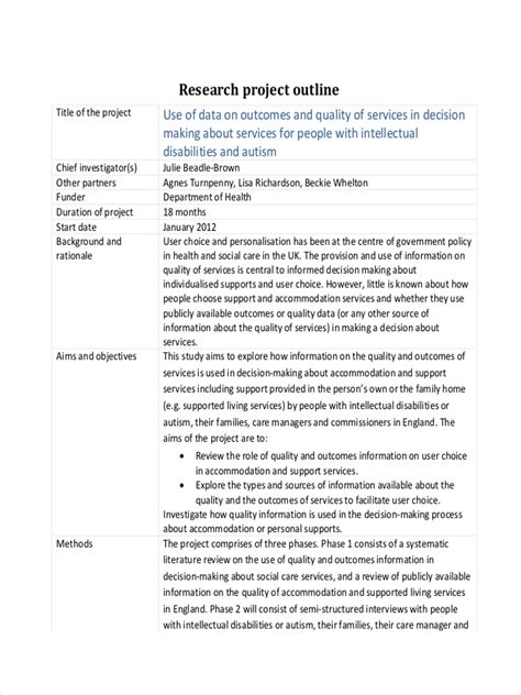 Image result for Project Plan Outline Example