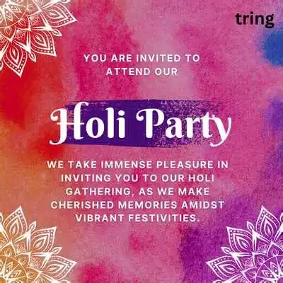 Holi Party Invitation Messages - 100 Ways to Spread Colorful Joy