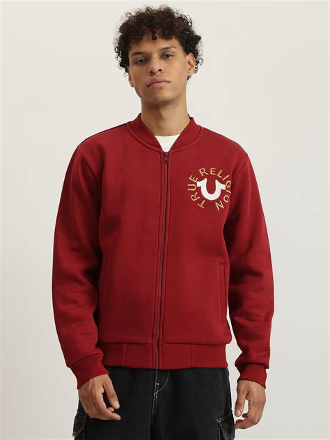 Shop True Religion Men Embroidered Stand Collar Full Sleeves Bomber ...