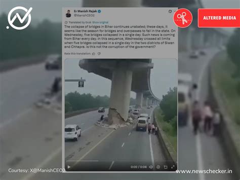 Fact Check: Viral Video Claiming To Show Bridge Collapsing In Bihar Is ...