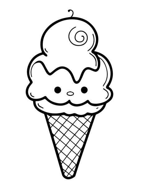 Cute and Lovely Ice Cream coloring page - Download, Print or Color ...