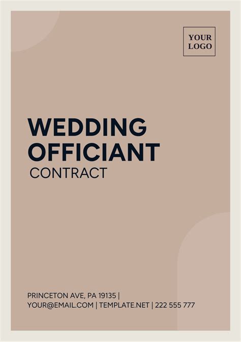 Free Wedding Officiant Contract Template to Edit Online