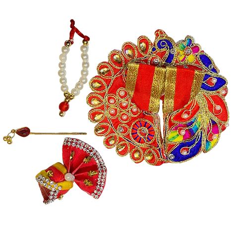 KRISHNAGALLERY1 Fancy Laddu Gopal Kanha ji Dress Poshak Red Color Full ...