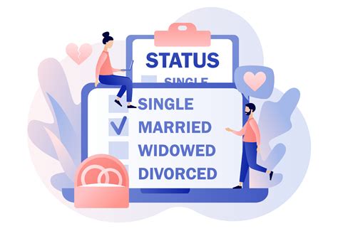 Marital status. Online checkbox list with single, married, widowed and ...