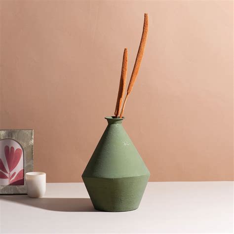 Elegant Sage Green Metal Vase | Buy Buy Vases Online at Best Price ...