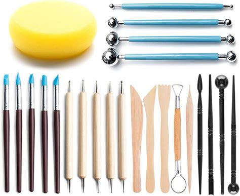 Buy PIRITO 24pcs Polymer Clay Tools Set Smoothing Wax Carving Pottery ...