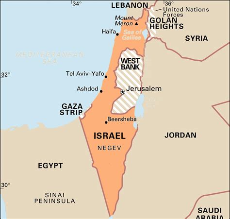 Israel on world map: surrounding countries and location on Asia map