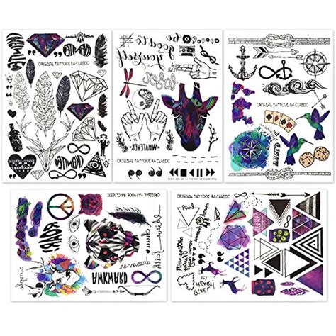 Buy Hakuna 5 Sheets Temporary Tattoo Stickers - Over 100+ Cool Fake ...