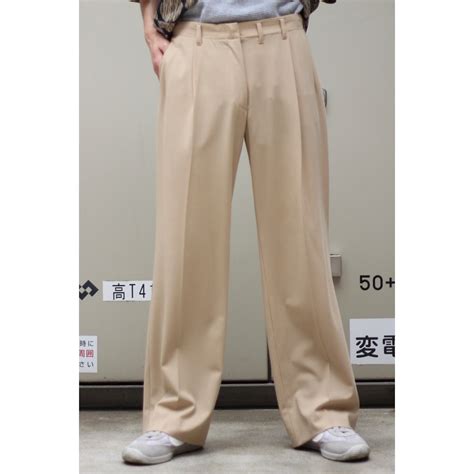 【FIFTY-FIFTY】JIL SANDER wide straight silhouette "toromi" 2tuck slacks ...