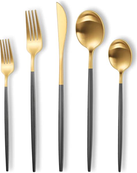 Saam Grey Rose Gold Modern Cutlery Set – ANGIE HOMES