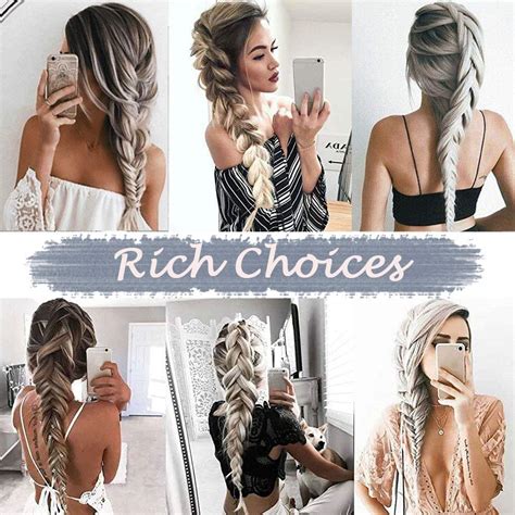 Buy Rich Choices 21 Inches Synthetic Long Fishtail Braid Ponytail Hair ...